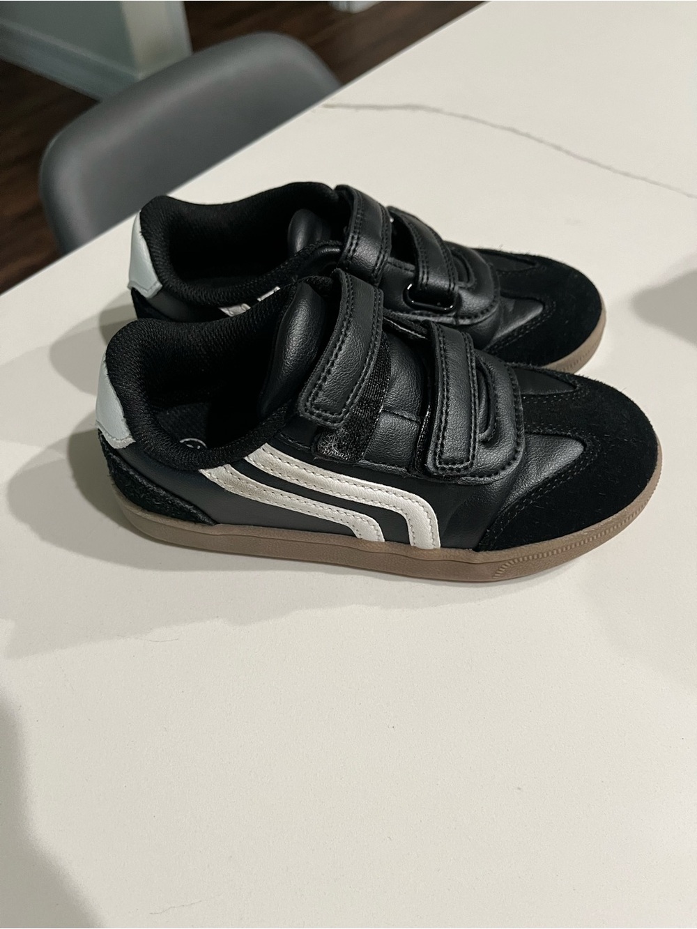Cat & Jack Black Sneakers with White Stripe